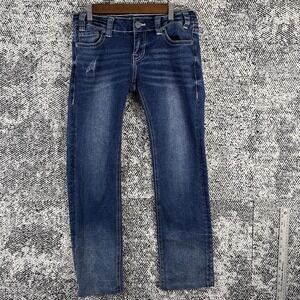 Rock & Roll Cowgirl Rival Jeans Womens Low‎ Rise Straight 28 X 27 Distressed
